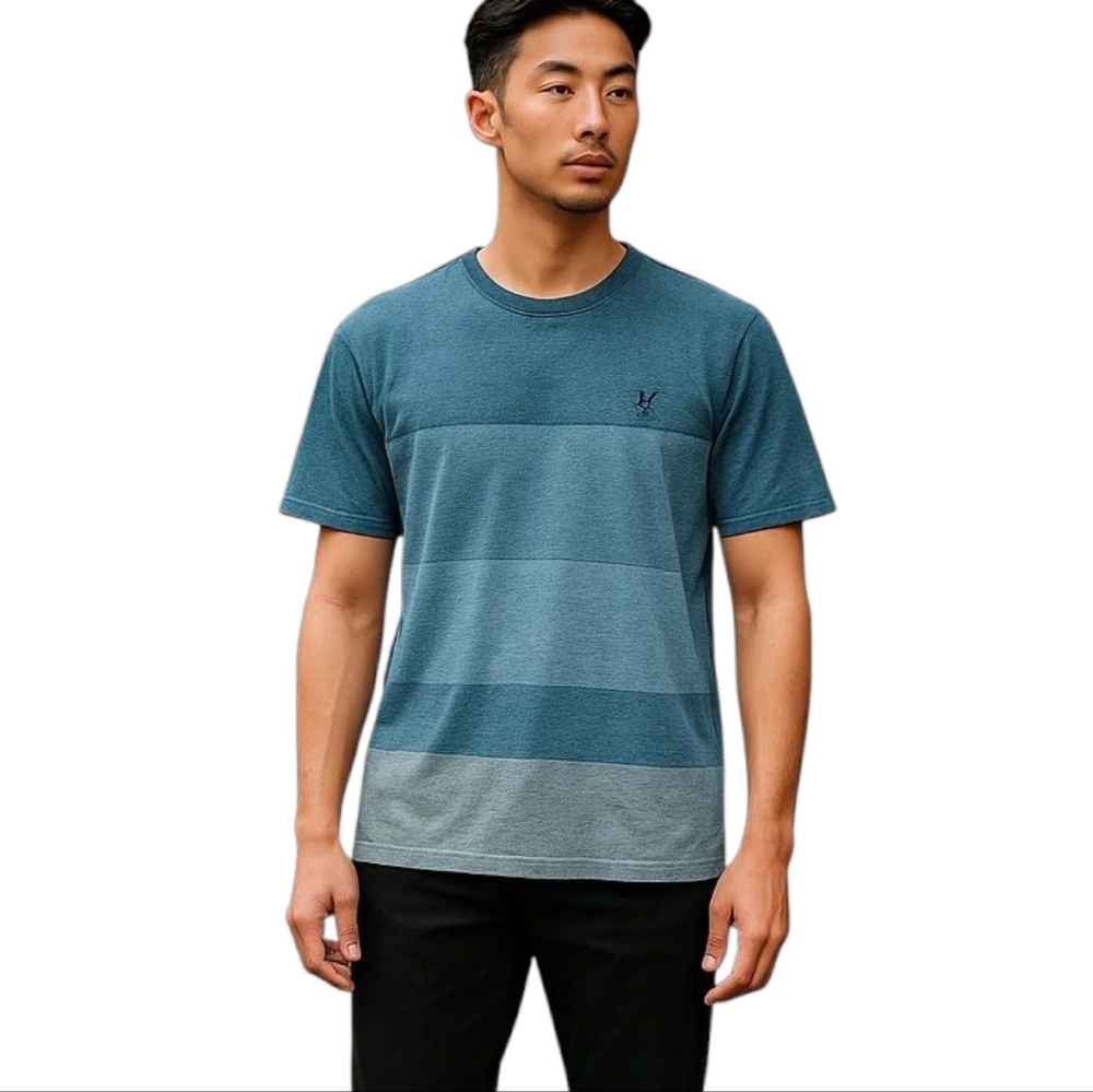 Zoo York Blue Striped Short Sleeve Men's Tee Shirt - Skate Style - Casual